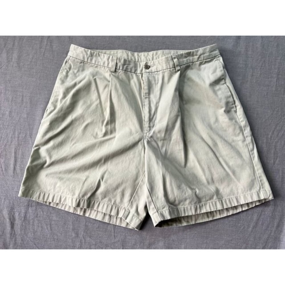 DKNY Shorts Mens 38 Beige‎ Khaki Pocketed Belted Button Zip Mens.